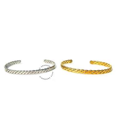 Zafa Gelang Titanium Pria Wanita Anti Karat Adjustable - Zoid Bangle Gold
