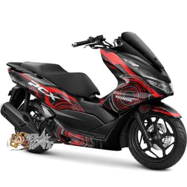 Decal Stiker Full Body Motor Honda PCX 160 PCX150 Grafis Techno PCX 160 Merah