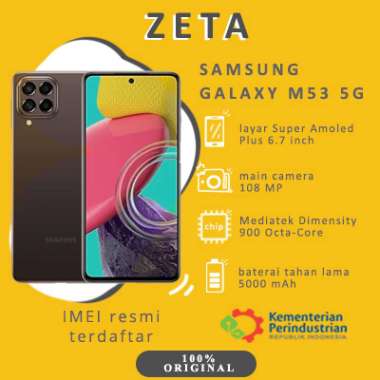 SAMSUNG M53 5G RAM 8GB / ROM 256 GB - BARU, GARANSI SEIN Blue