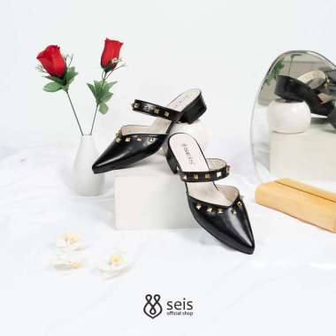 SEIS Monica Sandal Mules Wanita Heels 3 cm 37 cream