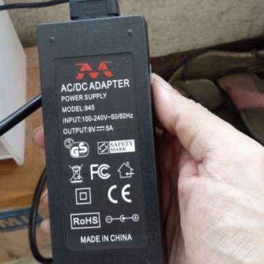 Adaptor Power Supply 9V 9Volt 9 Volt 5A 5Ampere 5 Ampere Multicolor