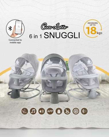 Ayunan Bayi Swing Cocolatte Snuggli 6n1 Bouncer / Ayunan Bayi Otomatis 67 - Dark Grey