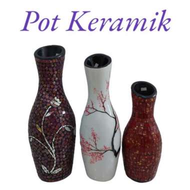 Pot Bunga Keramik Besar, Vas Bunga Keramik Multicolor