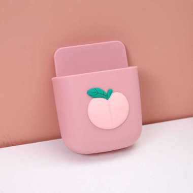 Rak HP Tempel Dinding Multifungsi / Kotak Penyimpanan HP Remote PEACH