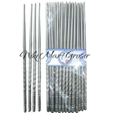 (1 Pasang) Sumpit Stainless / Chopsticks Stainless / Sumpit Makan