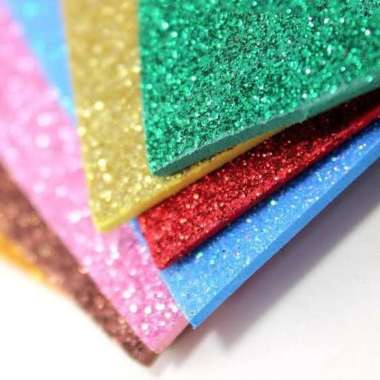 Glitter Creative Eva Foam Art Sheet Lembar Busa Lembaran Kreasi Warna