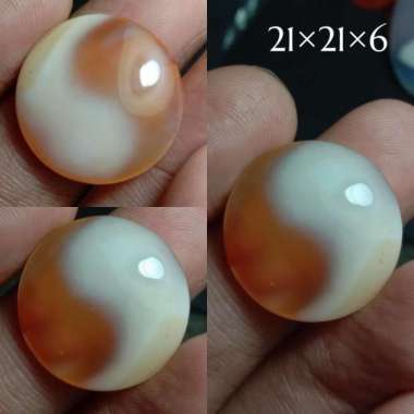 Akik Natural Batu Motif Gambar Logo Simbol Yin Yang Top Energi Antik35