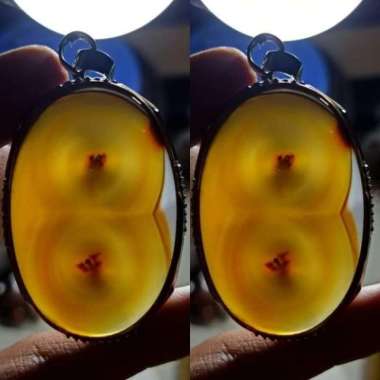 Liontin Akik Batu Natural Motif Gambar Mata Angka Nomor 8 JUMBO Antik