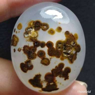 Liontin Akik Batu Anggur Motif Gambar Telur Kodok Antik