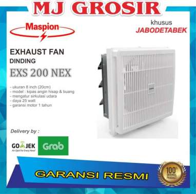 KIPAS ANGIN EXHAUST FAN MASPION 200 NEX 8 INCH HISAP & BUANG DINDING dus bawaan