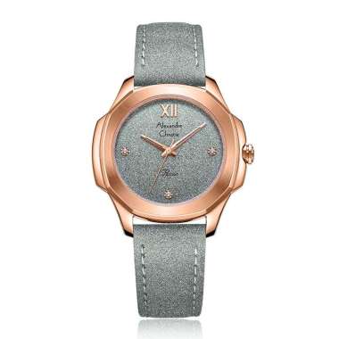 ALEXANDRE CHRISTIE AC 2A28 ROSEGOLD GREY LEATHER LHLRGDG