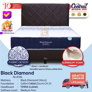 (1 Set) Springbed Central Black Diamond 3 Zone Pocket Hb TERRA Set 160x200cm
