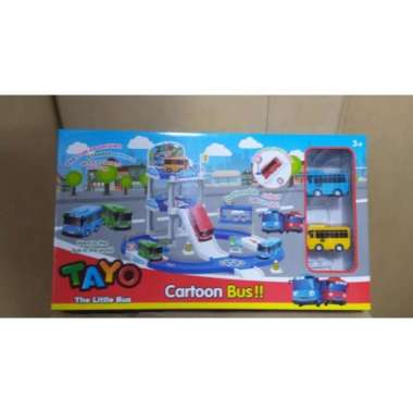 Mainan Parkir Lot Tayo Track Tayo Bus Tayo Multicolor
