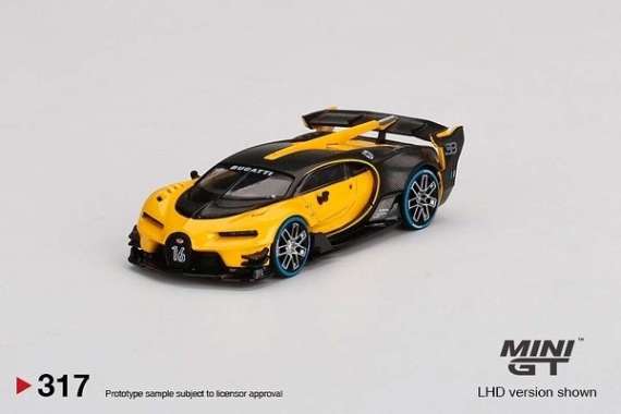 Minigt Bugatti Vision Yellow Kemasan Box Multicolor