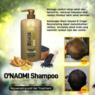 O'Naomi Natural Shampoo Black Sesame & Ginger Pencegah Uban 200ML Chinese herbal