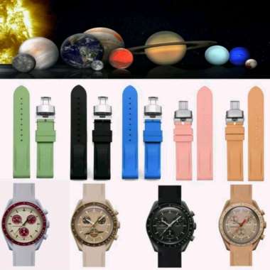 Tali Jam Tangan Moon Swatch Strap Rubber Omega X 6720 Rubber