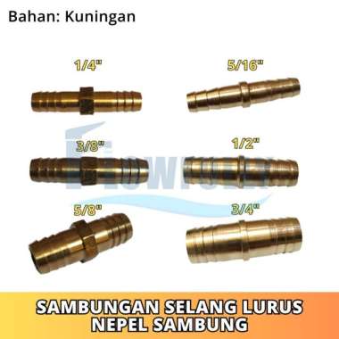 NEPEL SAMBUNG 3/4 INCH KUNINGAN SAMBUNGAN SELANG LURUS KONEKTOR