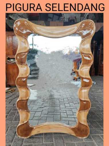 kaca cermin ukir jati selendang Helios
