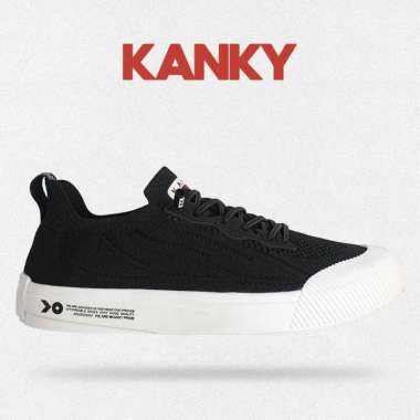 Kanky KISHI KYOTO - Sepatu Sneakers Casual Sport Sekolah Pria/Wanita Dewasa Kanky Original 40 Black