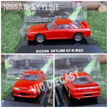 Diecast Miniatur Nissan Skyline GTR R32 merah skala 1:64