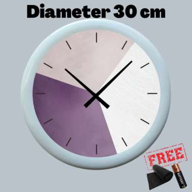 Jam Dinding Skandinavian 01 Kaca Mesin Sweep Minimalis 30cm Sweep / Silent