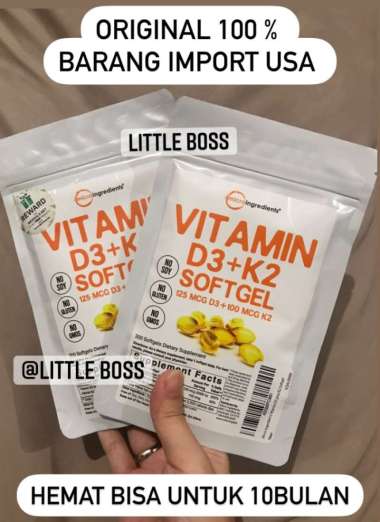 vitamin D3 K2 micro ingredients soft gel USA 300 softgel HALAL