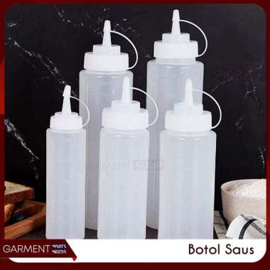 Botol Saus Plastik Kecap Dengan Angka Garis Putih Refillable Bottle Sambel Sambal Tomat Mayonaise NO