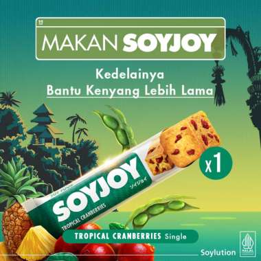 SOYJOY Snack Bar Kedelai Tropical Cranberries 30 gr