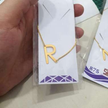 Kalung initial huruf R milea kadar 875 20 karat kalung wanita emas