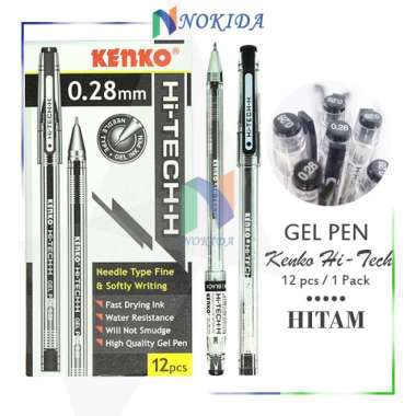Nokida Pulpen Gel Konko Hi-Tech-H 0.28 Mm [1 Pack] / Ballpoin Pen 12 Pcs / Pena 1 Lusin / Polpen Jel