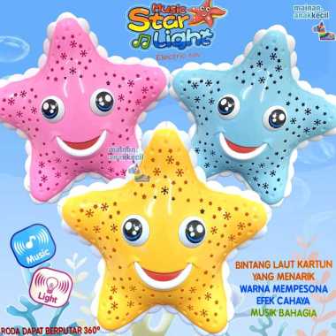 Mainan Bayi Bintang Laut Star Light Starfish Berjalan Lampu Musik