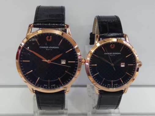 Jam Charles Jourdan CJ1085 Leather Strap Couple Rose Black