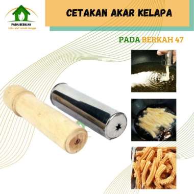 Cetakan Kue Akar Kelapa dorong Stainless Cetakan Kue Alat Pencetak