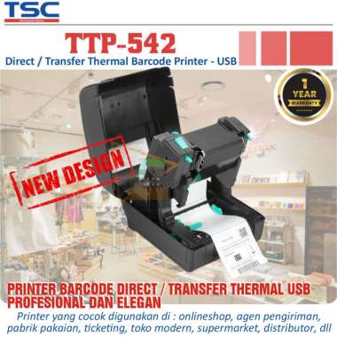 TERBARU Printer Barcode Label Sticker TSC TTP542 TTP 542 Thermal Direct Transfer