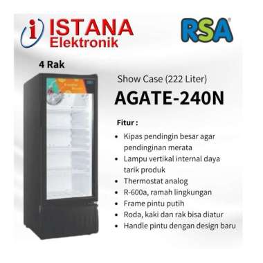 RSA SHOWCASE 1 PINTU 4 RAK AGATE-240N