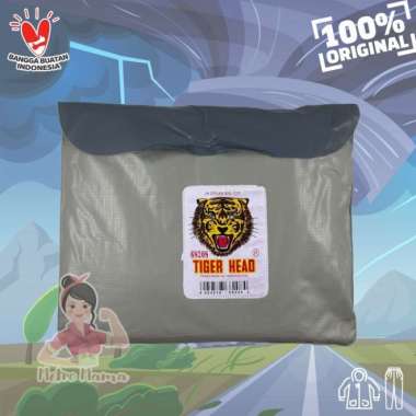 Jas hujan TIGER HEAD 68208 ORIGINAL Ada Kantong Jaket Celana Abu-abu