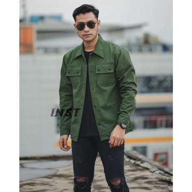 INST JAKET CANVAS COWO SEMI PARKA/TREKER/ TERMURAH ARMY XL