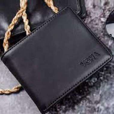 VONA Dompet Pria Kulit PU / Dompet Kartu Keren - JET - Hitam