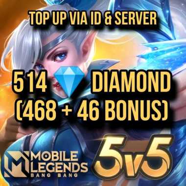 Diamond Mobile Legends 514 Diamonds DM ML MLBB Event Voucher Game Top Up Via ID