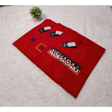 Kaos Nevada Full Hantag Motif Terbaru / Nevada Kaos Pria dan Wanita L merah