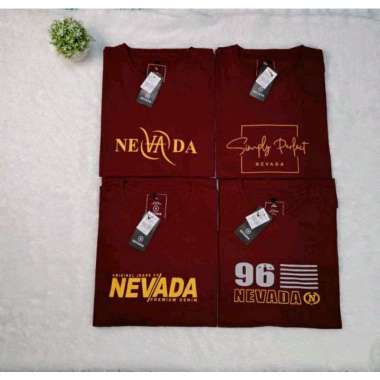 Kaos Nevada Full Hantag Motif Terbaru / Nevada Kaos Pria dan Wanita M maroon