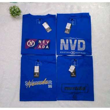 Kaos Nevada Full Hantag Motif Terbaru / Nevada Kaos Pria dan Wanita XL biru
