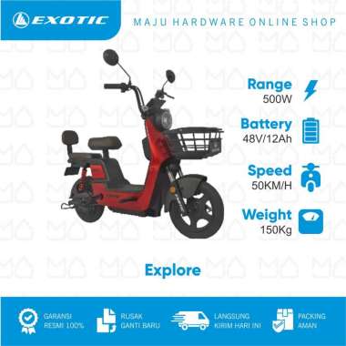 Sepeda LIstrik Exotic Explore /500watt hitam merah