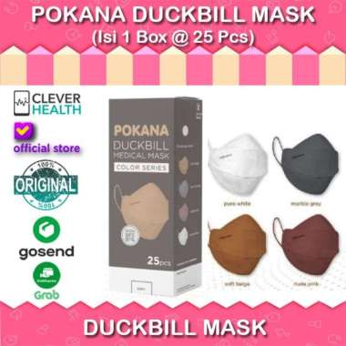 Pokana Duckbill 4ply Earloop Medical Face Mask Adult Box 25s / Masker