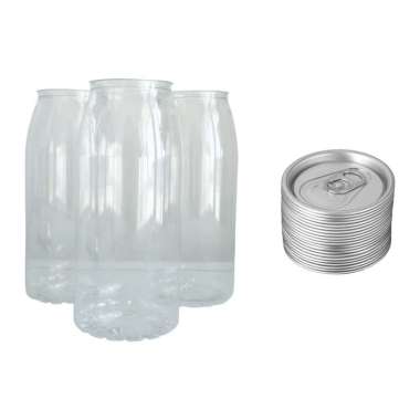Plastik PET Can BOTOL POP CAN SET + TUTUP - BOTOL Segel Alumunium