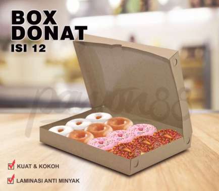Kotak Box Donat KRAFT COKLAT isi 12