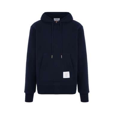 Thom Browne Center Back RWB Stripe Loopback Jersey Knit Hoodie Navy 2 Blue