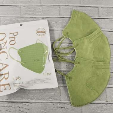 𝘈𝘉𝘎✰MASKER KN95 PRO PLUS 5PLY ONCARE HITAM PUTIH WARNA ISI 10PCS 1047, KN95 ONCARE MATCHA