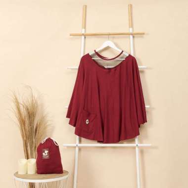 *MyBabyLand* APRON O By Mere Et Moi | Apron menyusui KATUN BAMBU Anti Bakteri Spring Red