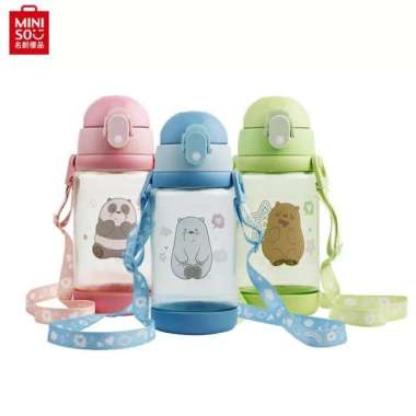 Miniso Botol Minum Anak We Are Bears Plastic Water Bottle Multicolor